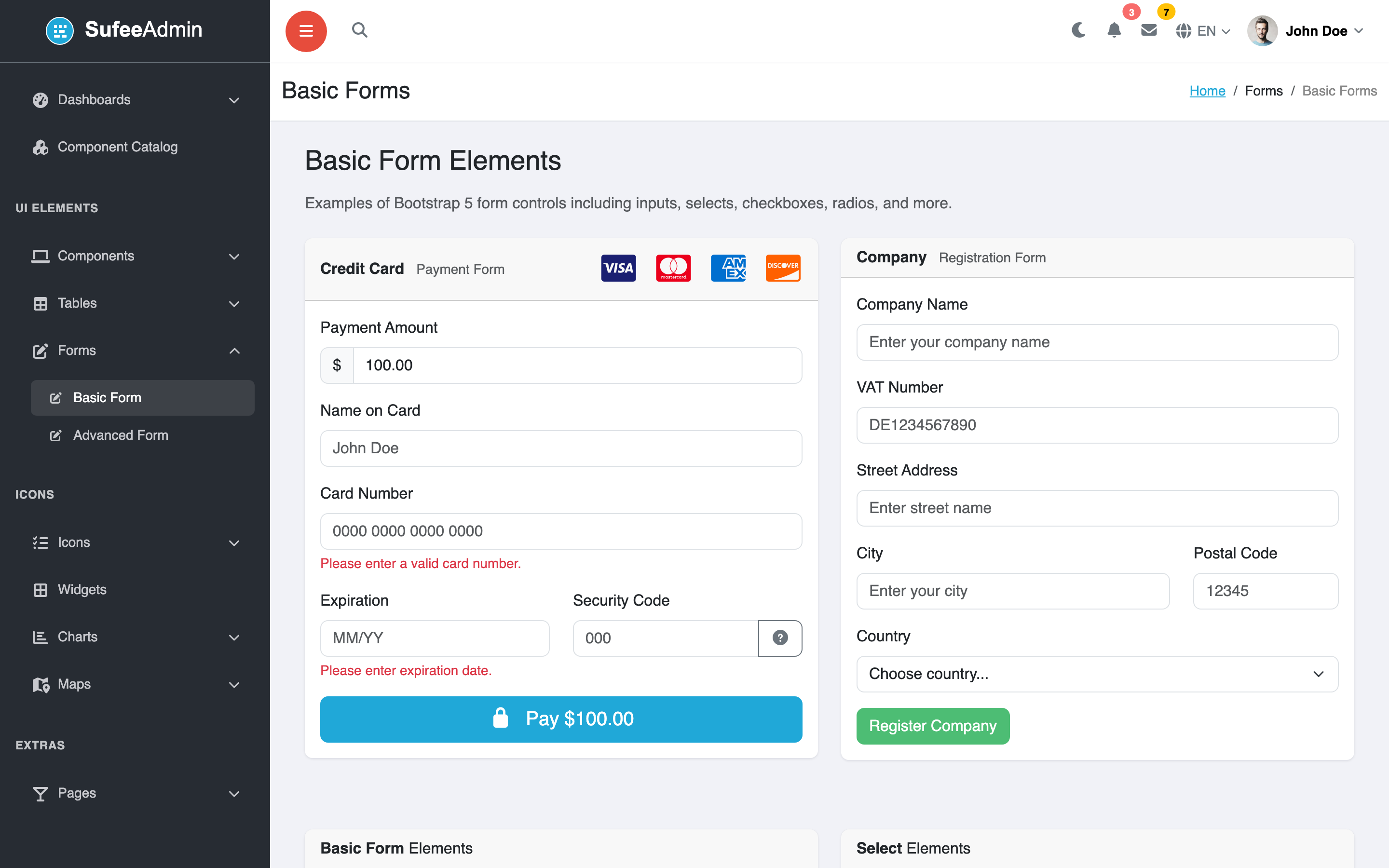 Sufee Forms page