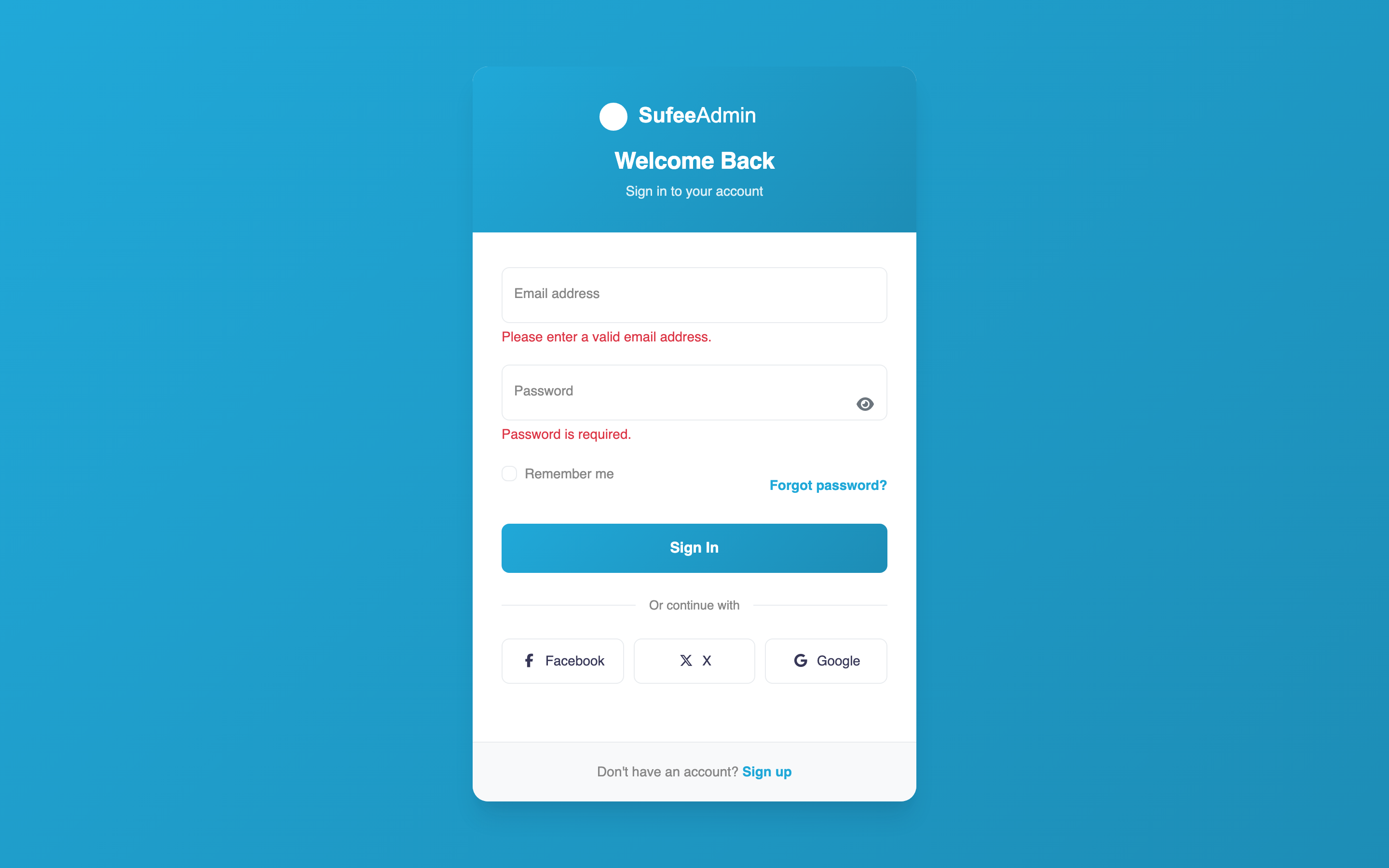 Sufee Login page